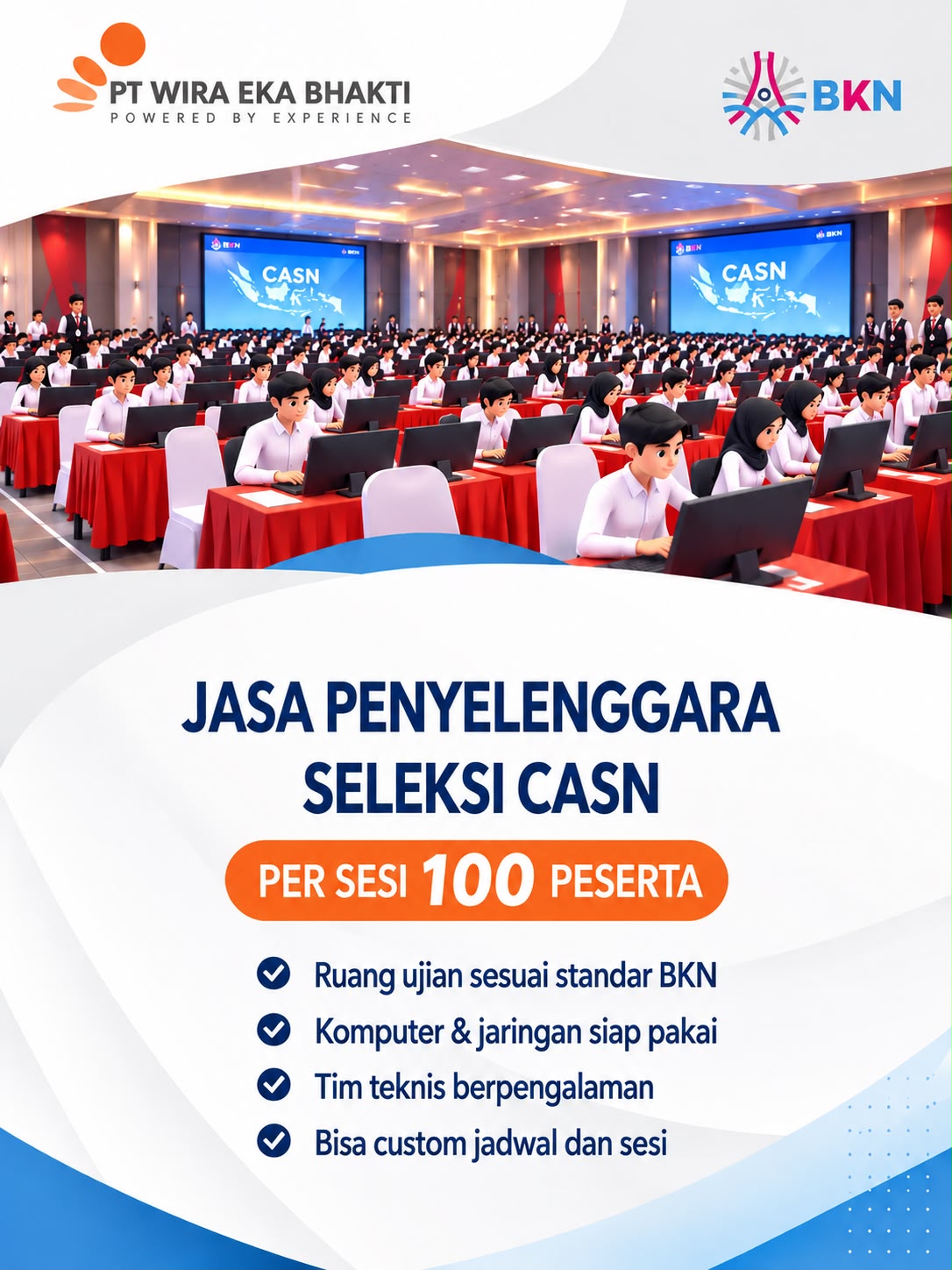 CPNS selection infrastructure for 100 participants per session
