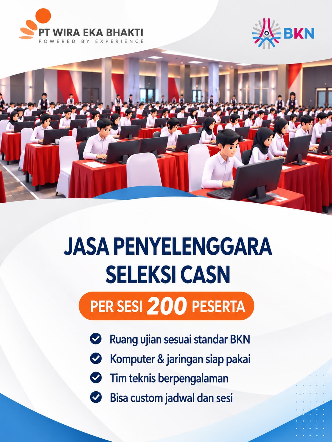 CPNS selection infrastructure for 200 participants per session